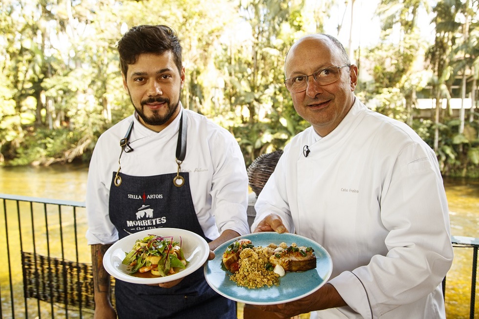 Os chefs Lênin Palhano e Celso Freire no Morretes Chef Guto Souza